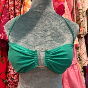 Red Carter Teal Bikini Top with White Lining